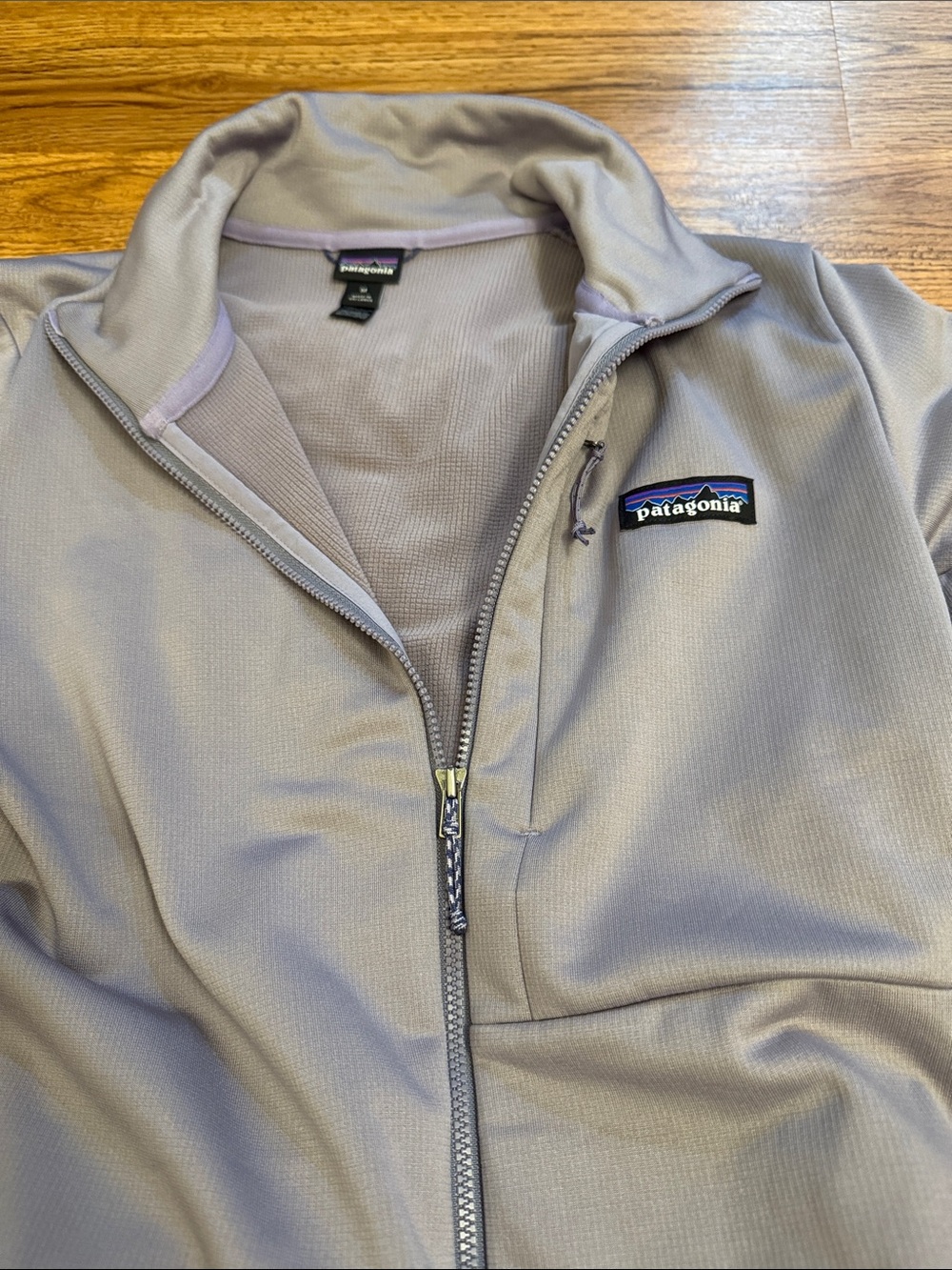 Patagonia Light Taupe Full-Zip Fleece Pullover